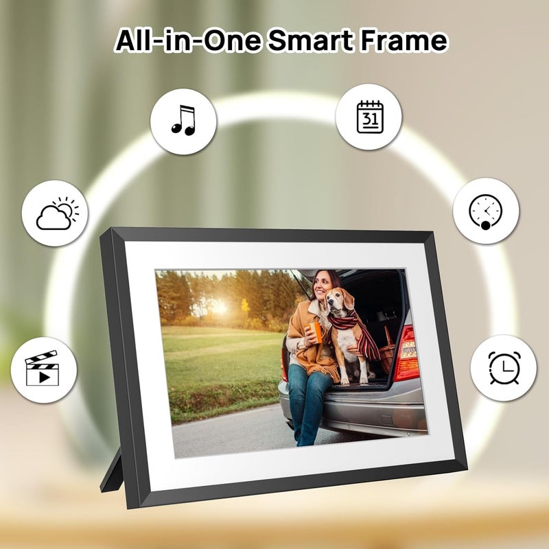 akimart 32GB 10.1 Inch WiFi Digital Picture Frame with 1280x800 HD IPS Touch Screen, Send Photo or Videos via App or Email,Support USB Drive/SD Card Extend Storage,Auto-Rotate,Wall Mountable - Image 3